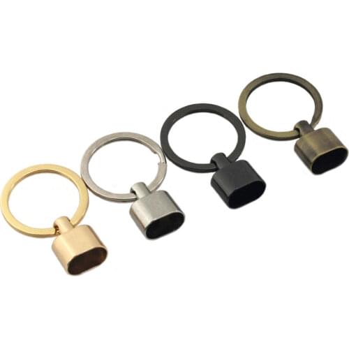 1pcs Metal Keychain Fashion Split Rings Double Loop Buckle Leather Craft Tiny Pet Leash Bag Strap Webbing Keychain Hooks DIY