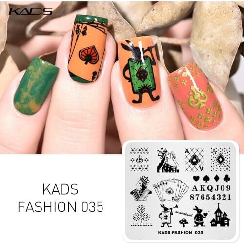 KADS 1PC FASHION Poker design Nail Stamping Plates Nail Art Stamp Stamping Template Image Plate Stencils Nail Stamping
