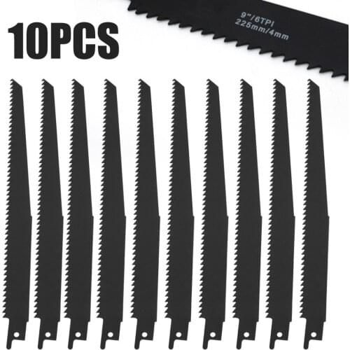 10pcs Black Reciprocating Saber Saw Blades Wood Fiberboard Plastic Saber Saw Home Garden Fine Cut Tool Parts