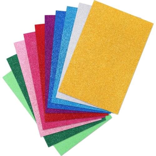 10pcs Colorful EVA Sheets Handmade Foam Sponge Paper A4 Glittering Paper Scrapbooking Crafts Kindergarten DIY Materials
