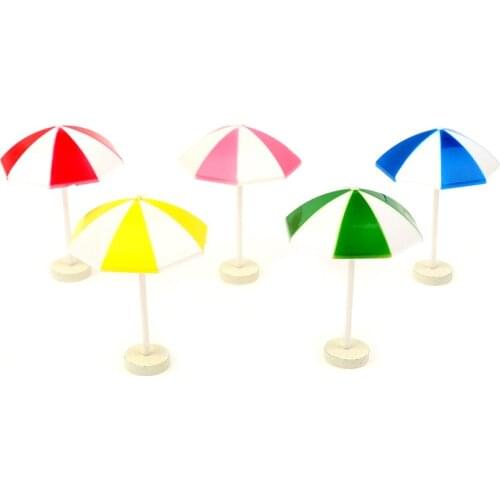 2pcs Doll House Miniature Beach Sun Umbrella Dollhouse Colorful Scenes Decoration Accessories Pretend Toy