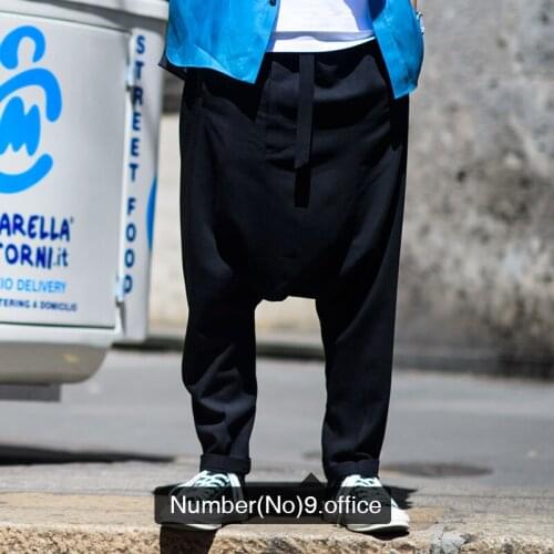 27-44 ! 2016 New Mens clothing Hair Stylist loose casual Oblique placket cross-pants harem pants plus size singer costumes