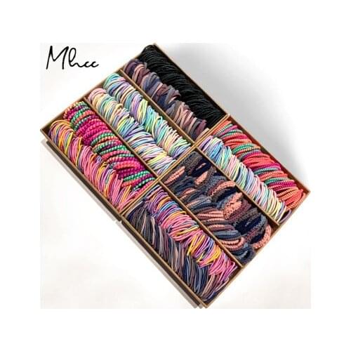 Girls Hair Accessories Candy Color Hair Ring Set Box Fashion Colorful Tie Up The Hair Elastic Hair Accesories 2021 New Gift Box