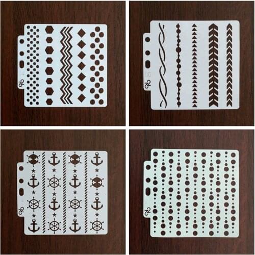 Anchor banboo Layering Hollow Stencils Stamping Scrapbooking Embossing Wall Painting Pre-drawing Ruler Masking Spray Template