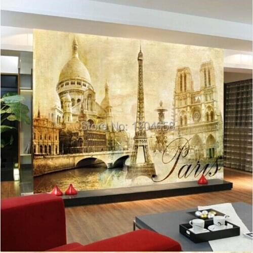 Free shipping custom 3D mural landscape painting the living room sofa bedroom retro television background wall mural wallpaper