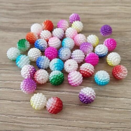 Wholesale 1400pcs/Lot 10MM Round Double Colors Acrylic Cherry Beads DIy jewelry Findings Plastic Ornament Accessory Spacer Beads