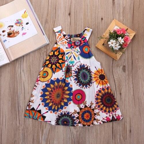 Baby Lovely Dress Infant Newborn Kids Girls Cute Sleeveless Top Dress Flower Floral Party Tutu Summer Mini Dress 3 To 7 Years