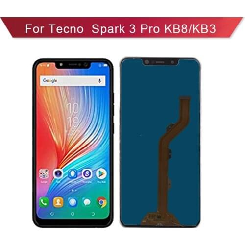 OEM Screen For Tecno Spark 3 Pro KB8 KB3 LCD Display With Touch Screen Digitizer Glass Panel Assembly Replacement