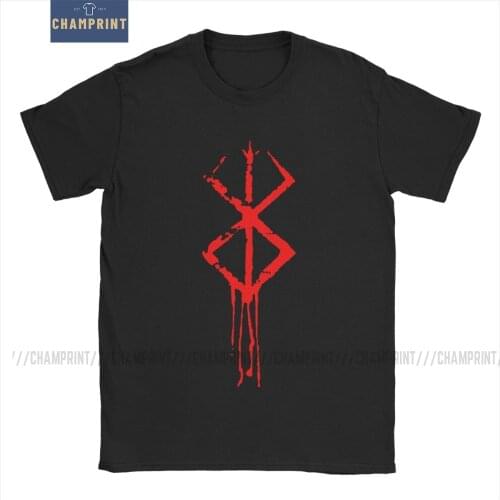 Berserk T Shirt Mens Cotton Fashion for Male T-Shirt Guts Manga Swordsman Gatsu Sacrifice Zodd Anime Tee Shirt Short Sleeve