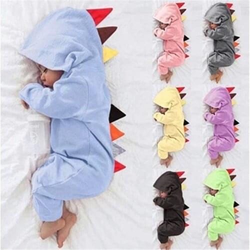 2021 Spring And Autumn Baby Boys and Girls Romper Onesies Cartoon Dinosaur Style Clothes for Infant Kids Litter Children Clothes