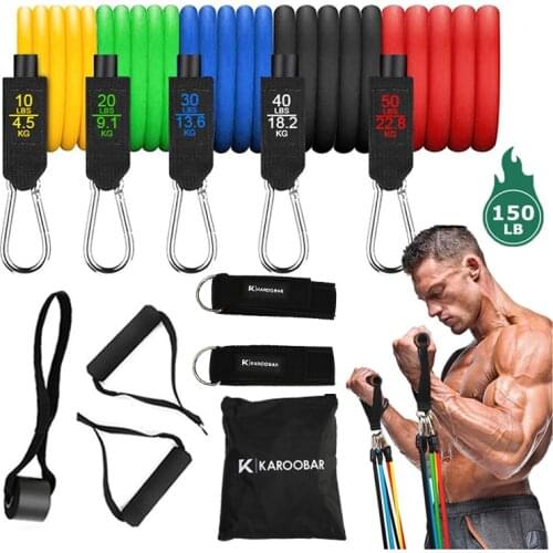 11pcs 100LBS Resistance Bands Set Expander Yoga Workout Exercise Fitness Gym Equipment for Home Latex Elastic Booty Bands Tube