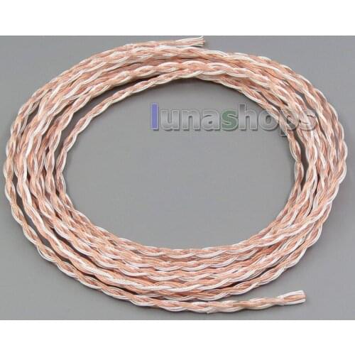 LN005277 100cm 16wires 7*0.1 Silver Plated OCC Mixed Headphone Earphone DIY Custom Cable