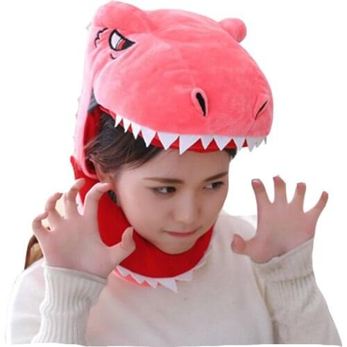 This cute plush dinosaur headgear dinosaur hat plush toy hat stuffed toy cap