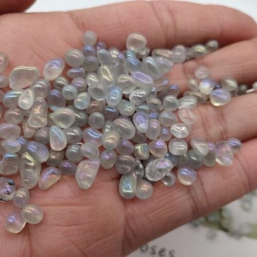 Natural quartz crystal gravel stone electroplating angel aura breakstone for decoration