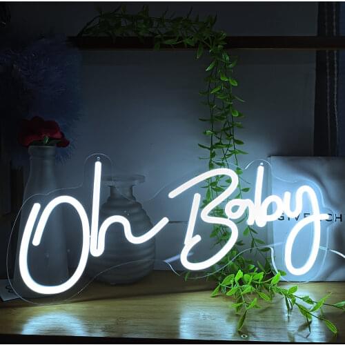 Oh baby Neon Sign 12V Custom LED Neon Light Signs Decoration For Room Birthday Party Wedding Decoration bar pub game Wall decor