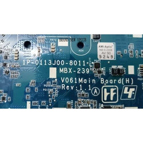 100% NEW Motherboard For Sony VPCCB MBX-239 MAINBOARD V061 MAIN BOARD REV:1.1 1P-0113J00-8011