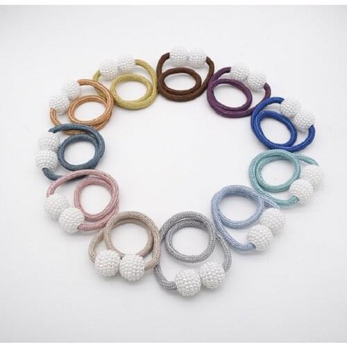 New Modern Brief Punch-Free Pearl Curtain Magnetic Buckle Magic Strap No Punching Home Decoration Accessories Bandage