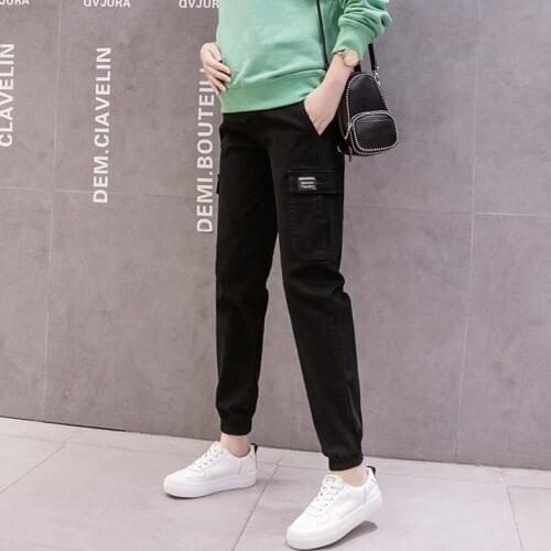 Autumn and winter new maternity overalls cotton stretch fashion tide mom casual pants Korean fashion pregnancy pants