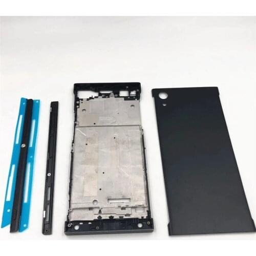 Full Housing Middle Front Frame Bezel Housing For Sony Xperia XA1 G3121 G3123 + Side Rail Stripe With Side Buttons + Logo