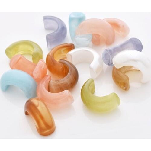 Acrylic Resin Geometric Irregularity Semicircle Charms Pendant 10pcs/lot For DIY Fashion Earrings Jewelry Making Accessories