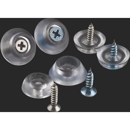 Clear Rubber Feet Non-slip Pads Silicone Pad Transparent Soft Foot Nail Screw For Furniture Floor Desk Protection 17mm/20mm