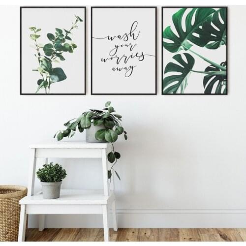 Botanical Eucalyptus Monstera Leaf Canvas Painting Wall Art Nordic Posters and Prints Wall Pictures for Living Room Decoration