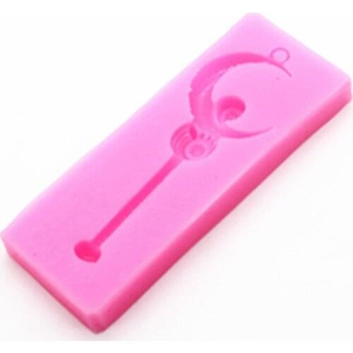 P308 Silicone mold ever-changing sakura magic wand is a beautiful girl stars the moon combination scepter baking DIY glue tools