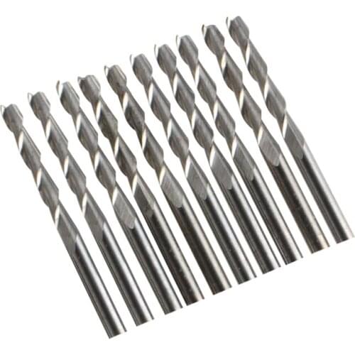 10pcs Shank 4mm x 25mm Two Flutes Spiral End Mills, Wood Milling Cutter, Spiral Cutters, White Steel Cutter