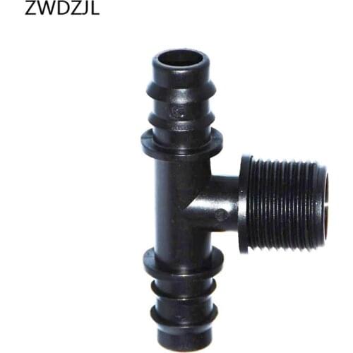 Garden irrigation DN15 Male 1/2 to the 5/8" barbed Tee Connectors 16mm garden hose 2 way connector water divider adapter 40pcs