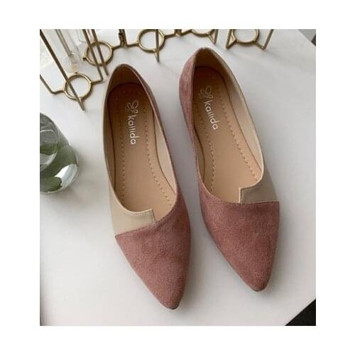 2019 Flat Shoes Women Sweet Flats Shallow Women Boat Shoes Slip On Ladies Loafers Spring Women Flats Pink