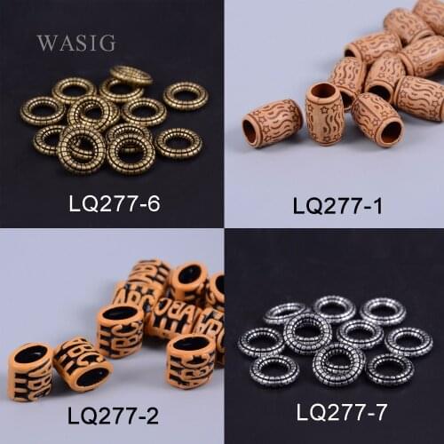 100pcs Plastic Dread Dreadlock Beads Hair Braid Braiding Bead Unique Retro Big Hole Tube Ring Hair Extension Jewelry Tool