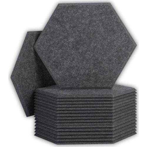 18 Pcs Acoustic Panel Sound Insulation Pad,Hexagonal Acoustic Panels,Beveled Edge Sound Proof Panels,for Studio&Office