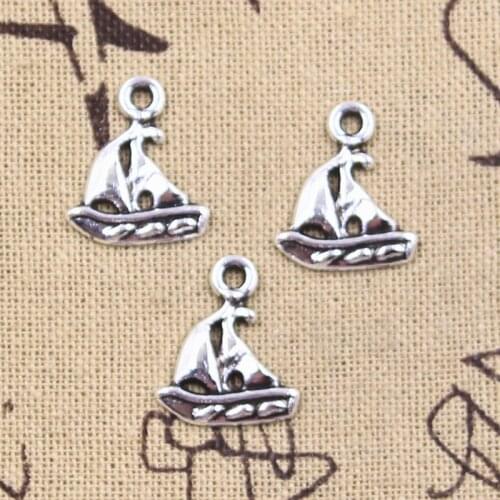 20pcs Charms ship boat 18x15mm Antique Silver Color Pendants Making DIY Handmade Tibetan Finding Jewelry