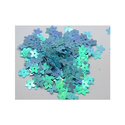 2000 Blue AB 10mm Flowers Loose sequins Paillettes Sewing Wedding Craft