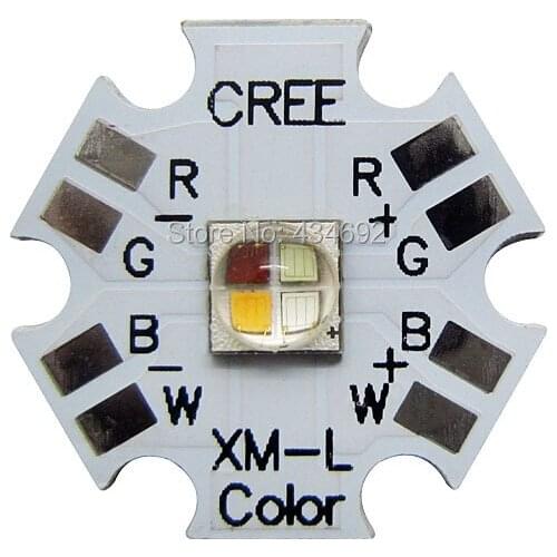 5PCS/LOT 12W Cree XM-L XML RGBWW RGB + Warm White Led 620-630nm (red) 520-535nm (green) 450-465nm(blue) 3500-3700k(warm white)