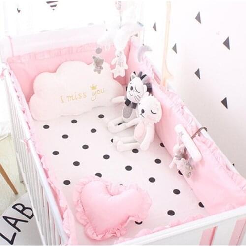 5pcs Crib Bumper Baby Bedding bumpers Kid Newborns Boys Girls Crib Protector crib bedding sets bed bumpers , 4bumper+sheet