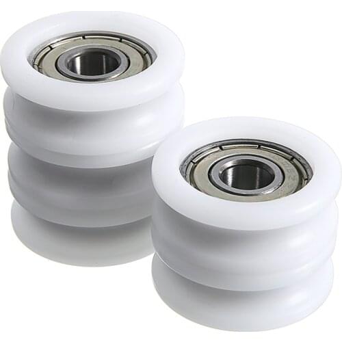 5pcs Nylon Plastic Ball Bearings Embedded 608 U Groove Ball Bearing Guide Pulley 8*30*10mm For Guide Roller Hardware Accessories