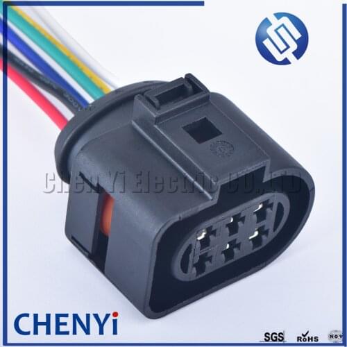 6 pin 3.5mm 1J0973733 Automotive waterproof connector plug LSU 4.2 Oxygen Sensor Connector 1J0 973 733 For VW Audi with wires