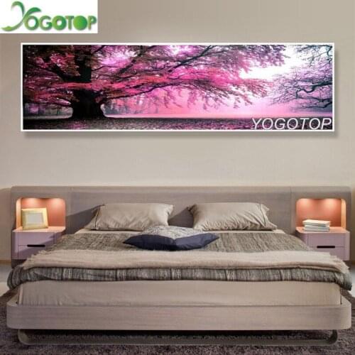Purple Landscape Art Large Size Trees Picture Diy Diamond Painting 5D full mosaic Diamond Embroidery Wedding Decoration YY1953