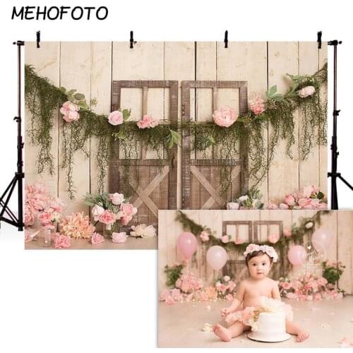 Newborn Baby Backdrop Floral Photography Background Wooden Candy Photographic Studio Photo Background Birthday Decoration Props