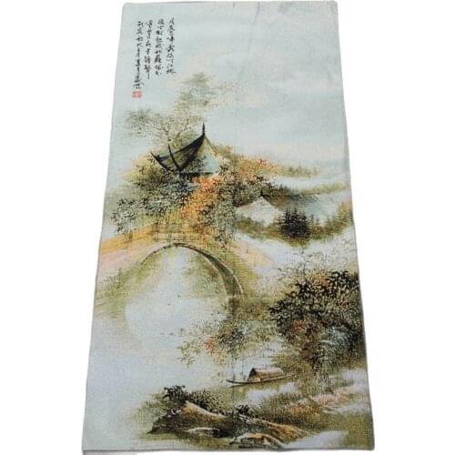 China Old Silk Like Hanging Painting Embroidery Landscape Painting Long 120cm