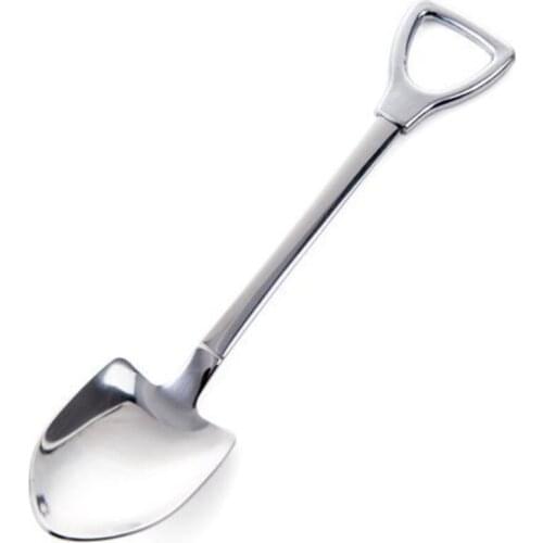 Stainless Steel Coffee Spoon Fork Shovel Shape Soup Spoons Creative Tableware Kitchen Bar Tool LX8454