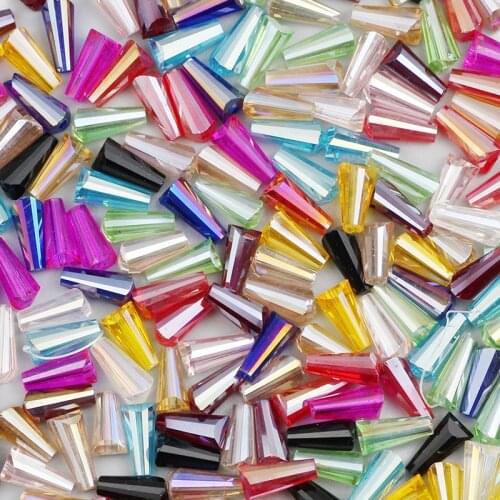 Conical Czech Crystal 6*12mm 50pcs Tower Shape Glass Charm Loose Beads For Trendy Jewelry Accessories DIY Bracelet Pendant
