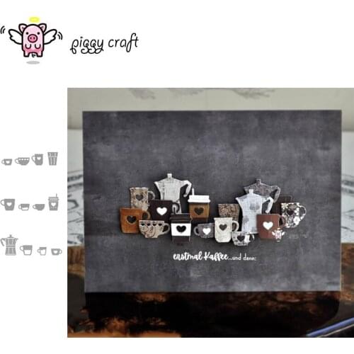 Piggy Craft metal cutting dies cut die mold Teapot coffee cup Scrapbook paper craft knife mould blade punch stencils dies