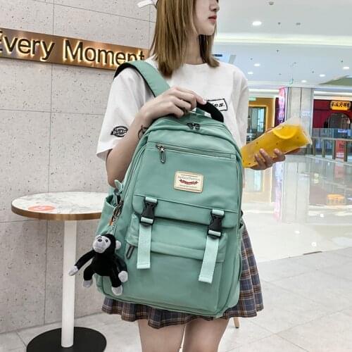 Fashion School Bags Female Harajuku High School College Student School Backpack Women Waterproof Nylon Schoolbag Ladies