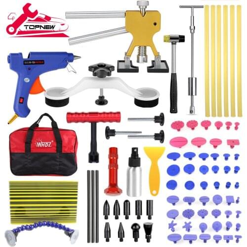 Auto Body Paintless Dent Removal Tools Kit Dent Lifter Bridge Puller Set for Car Hail Damage and Door Dings Repair