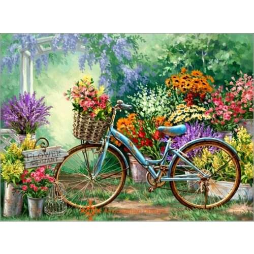 Embroidery Counted Cross Stitch Kits Needlework - Crafts 14 ct DMC Color DIY Arts Handmade Decor - Flower Park