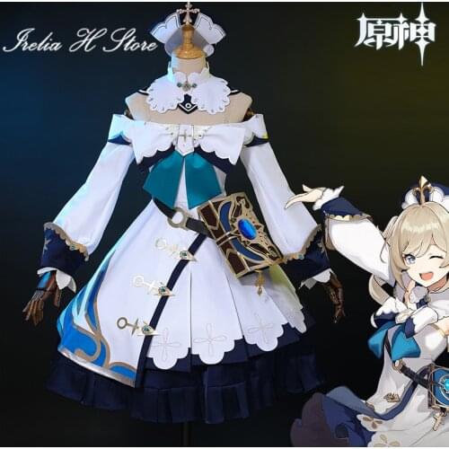 New Game Cosplays Genshin Impact Barbara Cosplay Costume costume with books prop