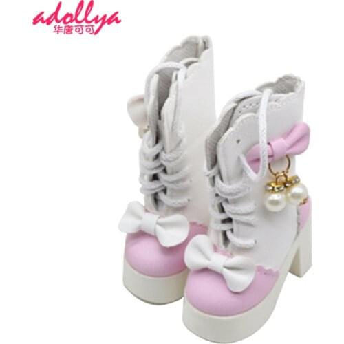 Adollya 7cm Botas BJD Doll Shoes PU leather Fashion Lady High Gang High Heels Doll Accessories Botas Suitable for 1/3 Dolls