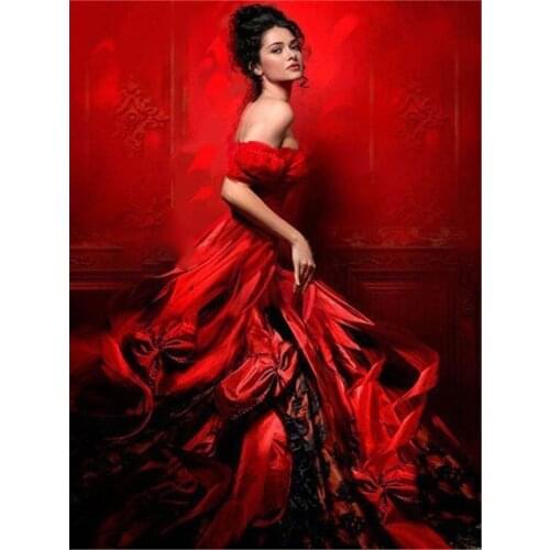 Portrait Woman Printed 11CT Cross Stitch Patterns DIY Embroidery DMC Threads Needlework Handmade Handicraft Knitting Decor